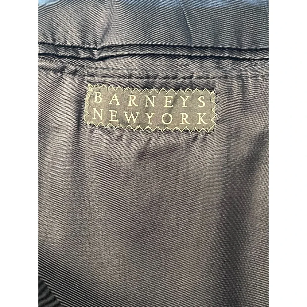 Vtg Barney’s New York Men's 42R Cashmere Navy Blue Blazer Jacket USA Union Made